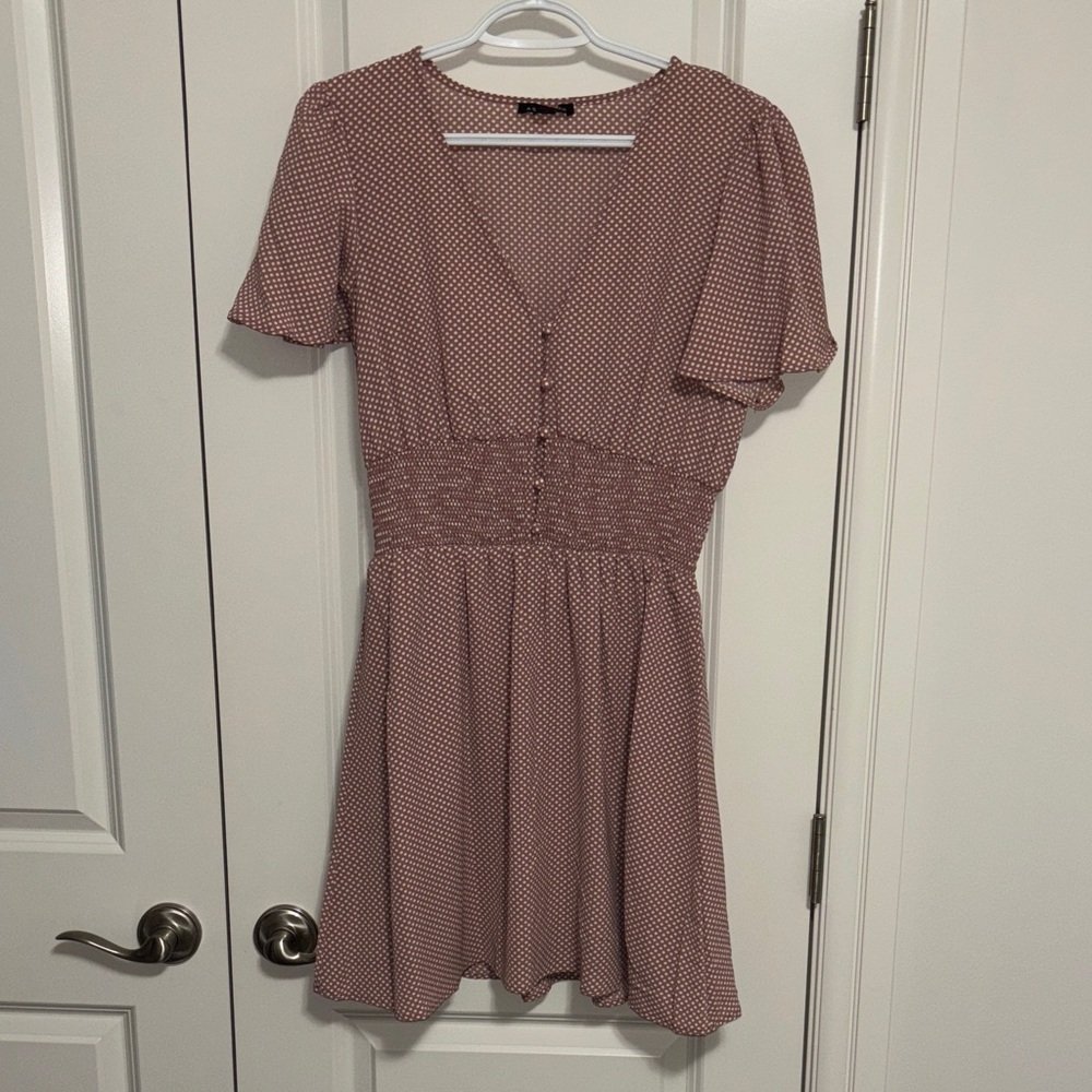 As U Wish Pink Polka Dot Mini Dress